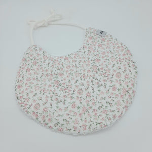 Babero circular Mini flores blanco