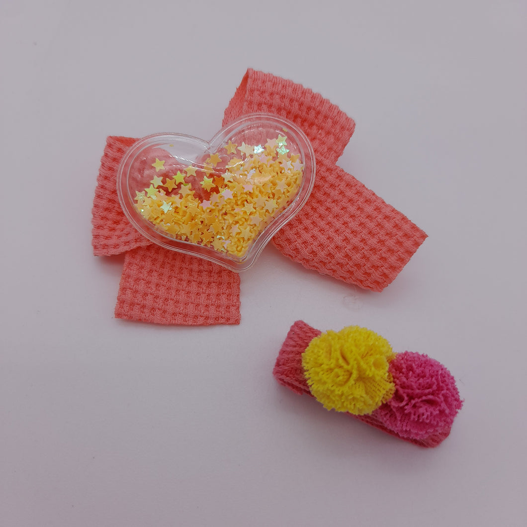 Pinzas corazón amarillo