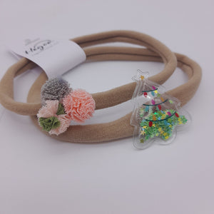Pack 2 diademas Bebé Arbol de navidad