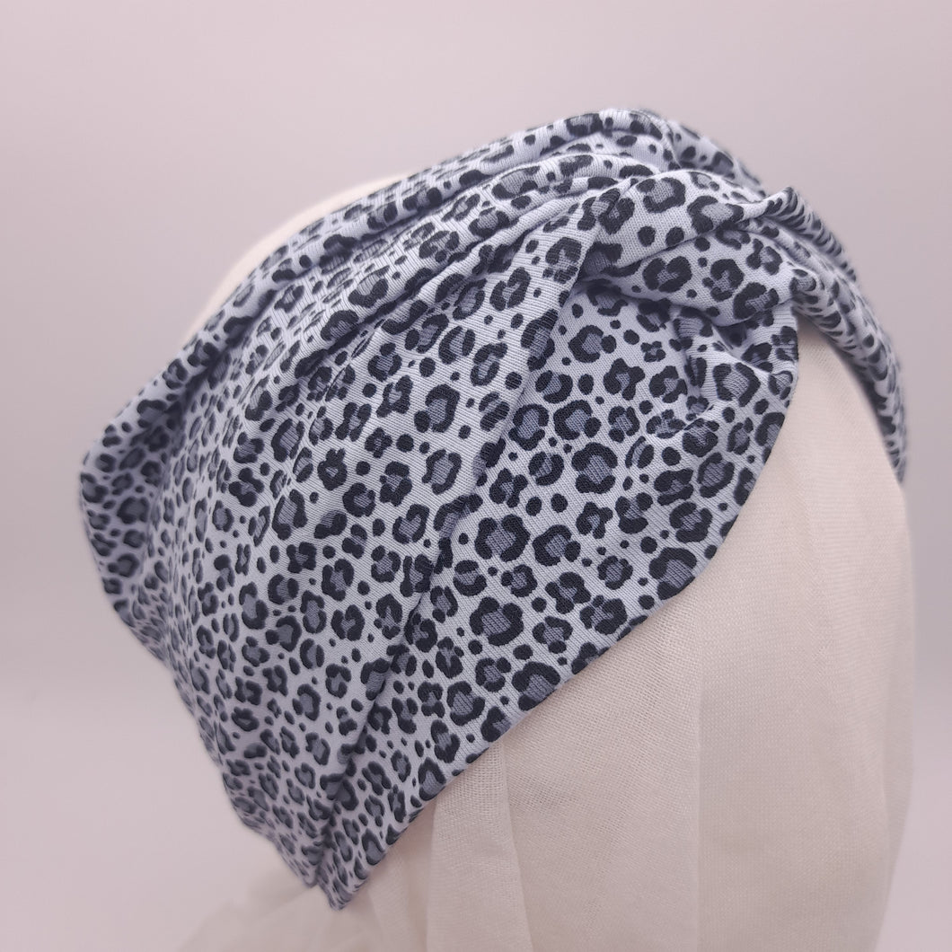 Turbante animal print base azul