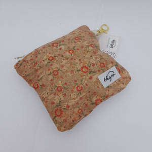 Monedero tejido corcho estampado flor